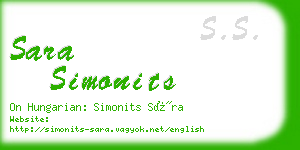 sara simonits business card